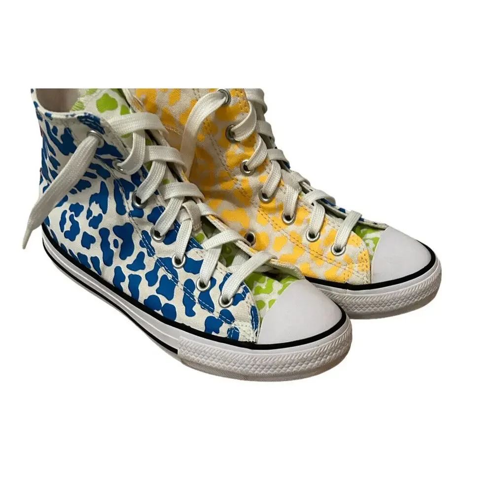 Converse CTAS HI Marquis Mills Junior Sz 3 Leopard Print Sneaker Shoe‎ EUC